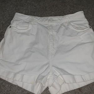 Bershka White Denim Shorts